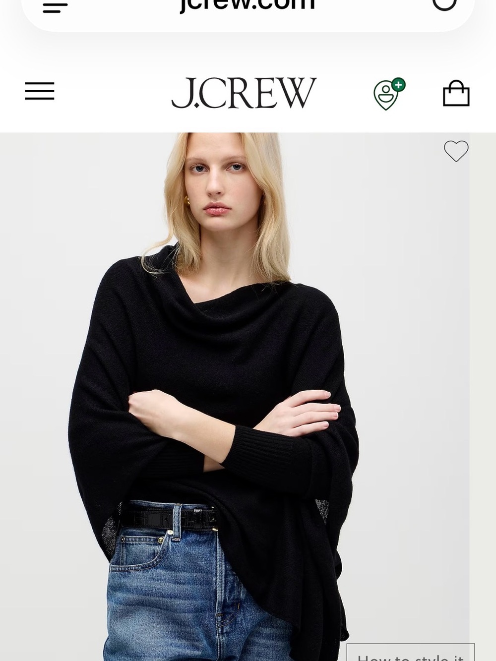 J. Crew Navy Blue Cashmere and Wool Blend Poncho